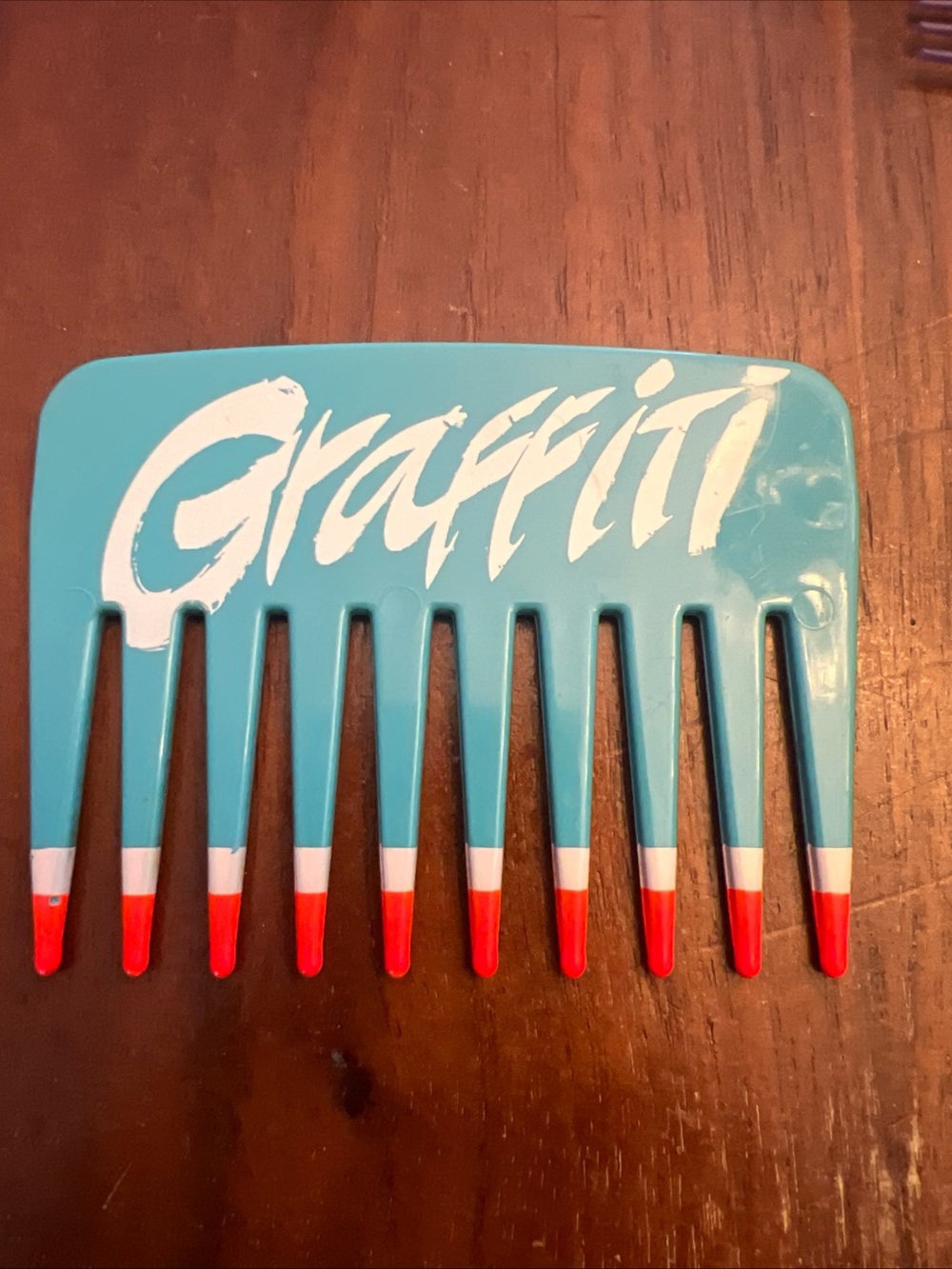 VTG Graffiti Volume & Twice Dipped Lift Comb Orange & Teal Tucan 80-90s Purse Sz